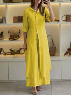VESTIDO MIDI CAMISEIRO DE LINHO