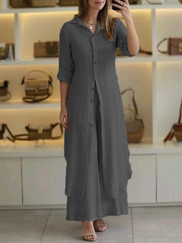 VESTIDO MIDI CAMISEIRO DE LINHO