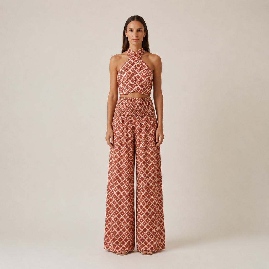 RITA | CONJUNTO ELEGANTE COM DESIGN DE OMBROS DESCOBERTOS PARA MULHER
